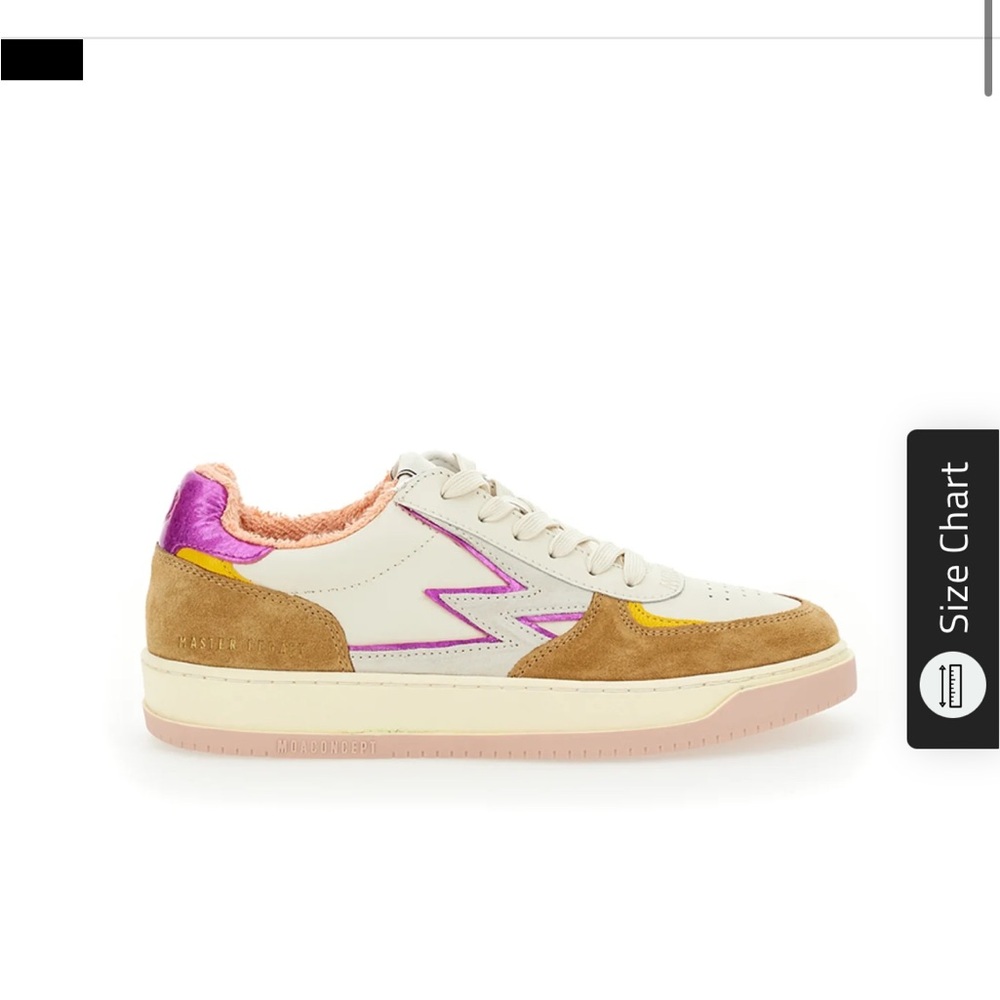 Stylish Women's Sneakers with Cream, Brown, and Pink Accents